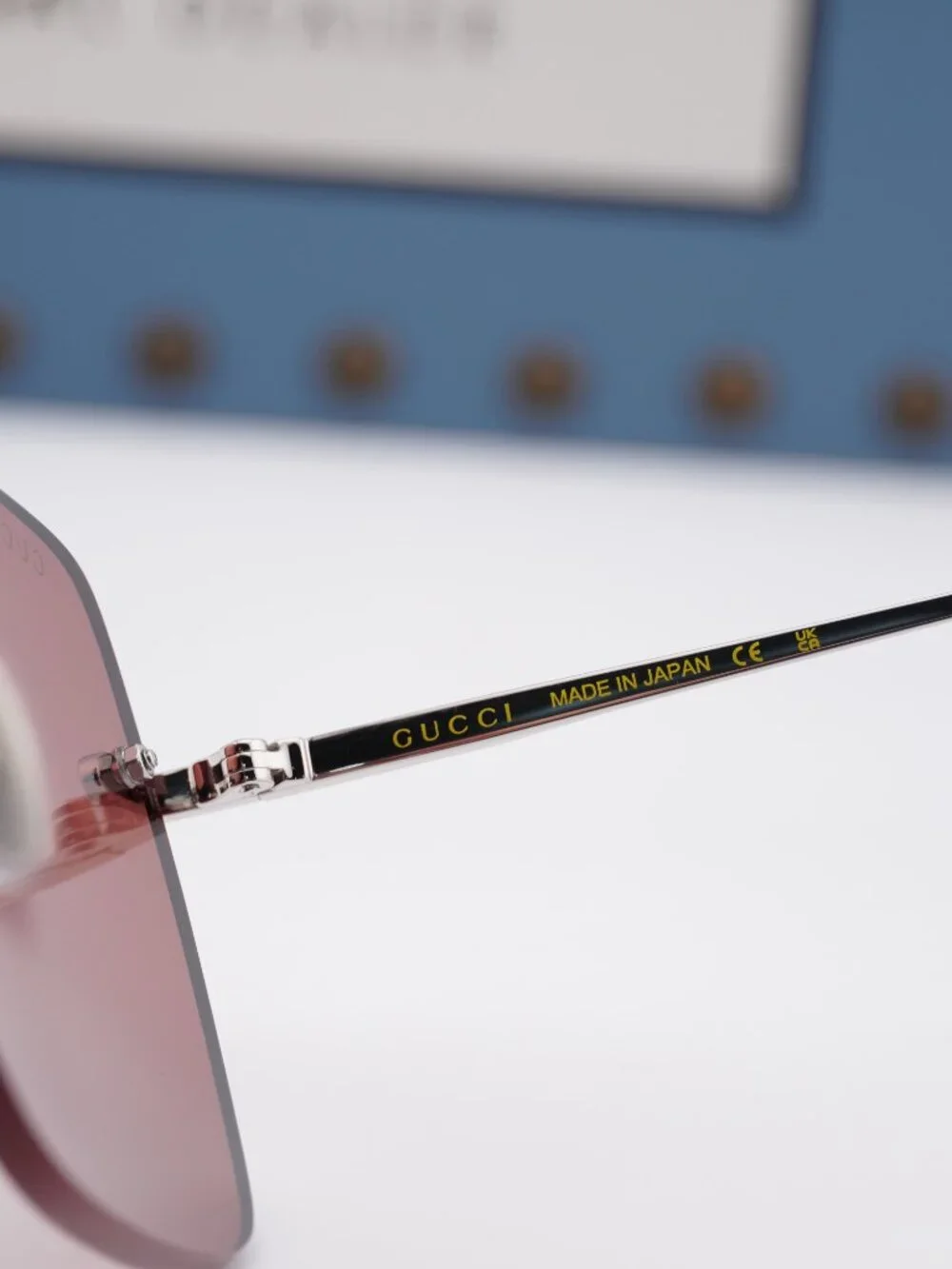 Gucci GG1955SA 003 Square Sunglasses - Shiny Silver\Burgundy